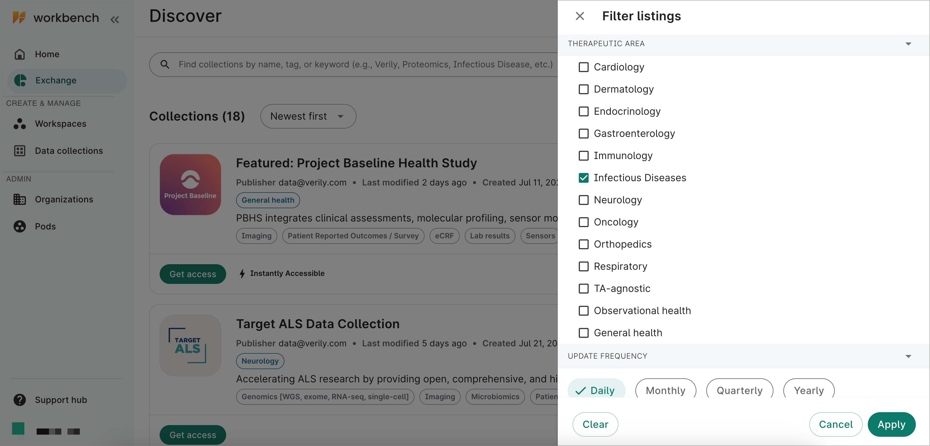 List of metadata filters.